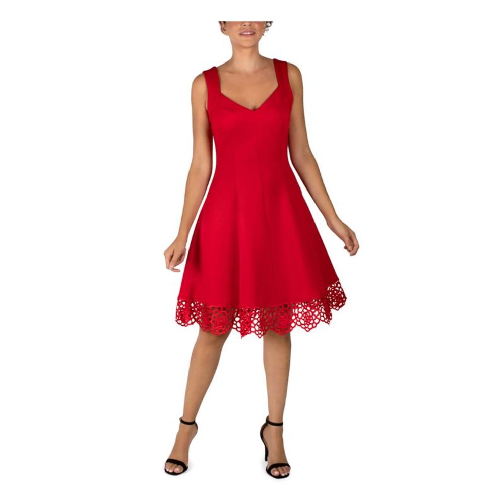 DONNA RICCO NEW YORK Womens Red Fitted  Formal Dress 6